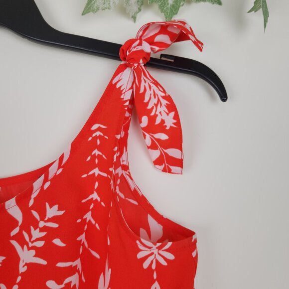 Cabi Size XS Orange White Mosaic Sleeveless Tie Shoulder Tank Top Style #5255 - Picture 2 of 5